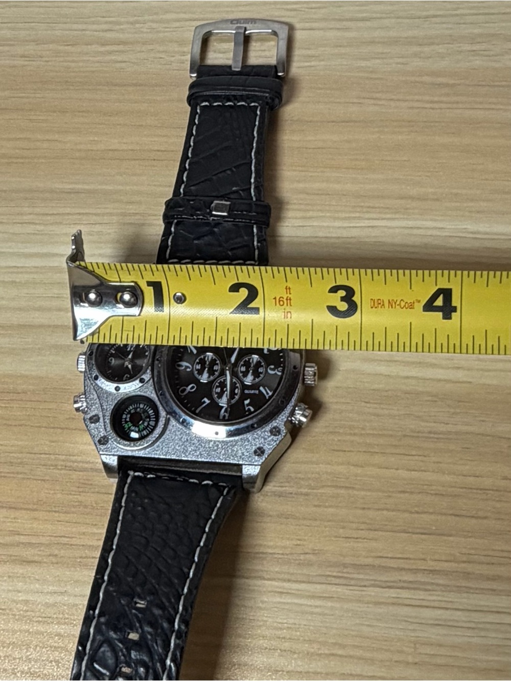 Oulm Steam Punk Black Multifunction Men's Watch with Silver Casement - Picture 7 of 7